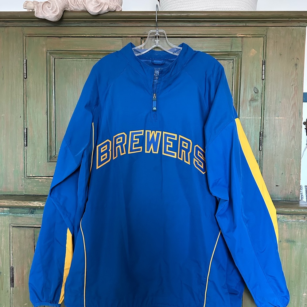 Brewers Blue and Yellow Pullover Jacket
